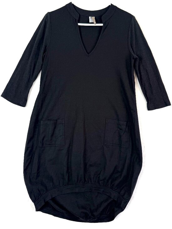 XCVI Dresses & Skirts - XCVI Linen Blend Boho Artsy Lagenlook 3/4 Sleeves Multimedia Cocoon Midi Dress S